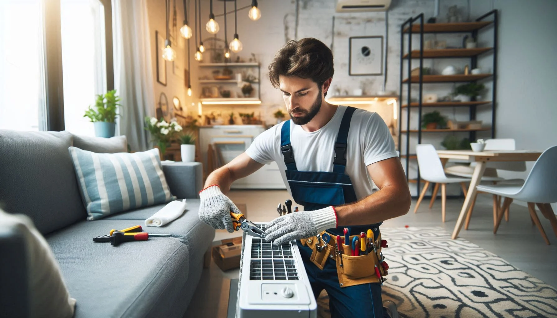 a man in a tool belt working
